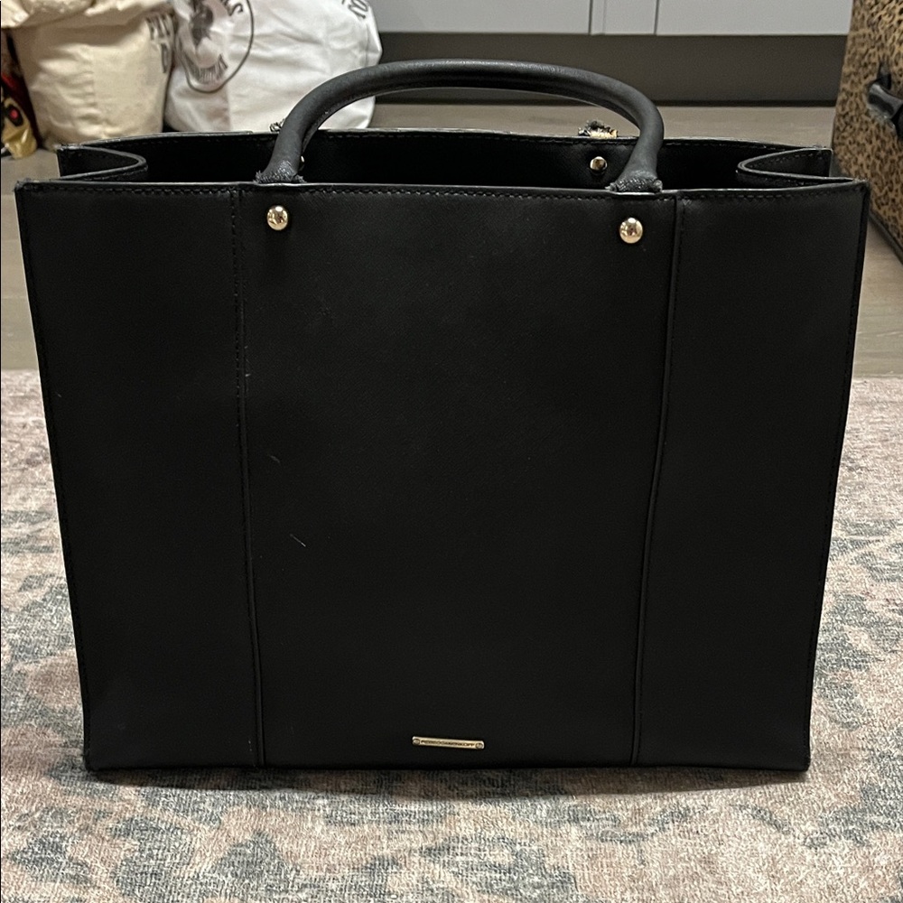 Rebecca Minkoff Black Tote Bag with Gold Accents